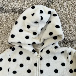 GUC WHITE CHOCOOLATE Long Fleece Polka Dot Hoodie thumbnail 4