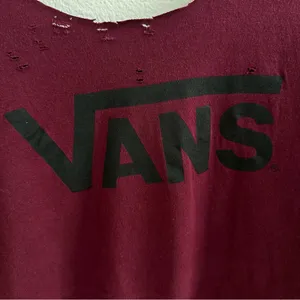 Vans Burgundy Off the Shoulder Tee thumbnail 3
