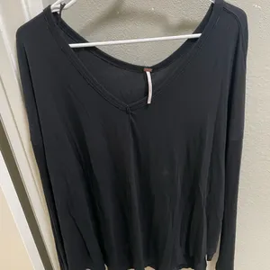 Free People Women Tunic Top Sz S Black Moonshine V Neck Oversized Viscose thumbnail 1