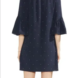 Vince camuto blue polka‎ dot dress with bell sleeves 12 thumbnail 4