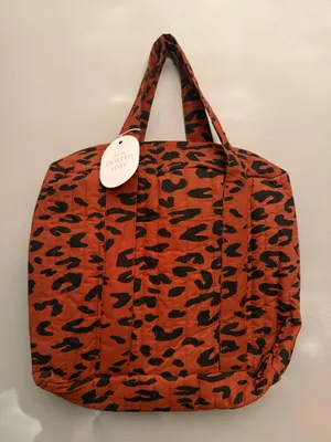 Quilted Tote Bag Orange thumbnail 1