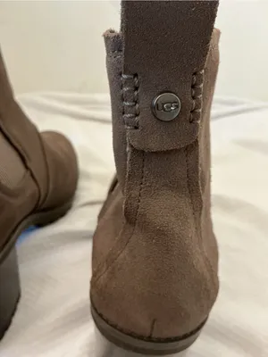 UGG Taupe Suede Chelsea Block Heel Ankle Boots thumbnail 6