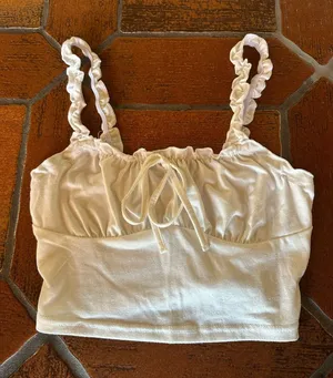 White Ruffle Tank Top thumbnail 1