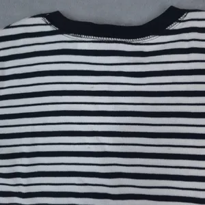 Crazy Horse Striped Waffle Knit Thermal Shirt Women Medium Navy Blue White thumbnail 12