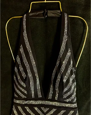 Boutique Black and Silver rhinestone mini dress thumbnail 5