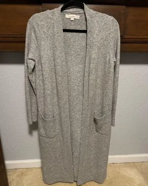 Loft Women's Gray Open Front Sweater thumbnail 1