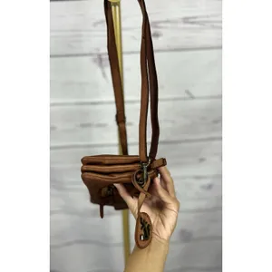 Harbour 2nd Luna Cognac Leather Crossbody Belt Bag Convertible 5 Compartment thumbnail 5