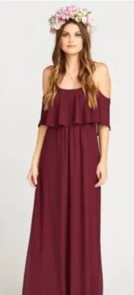 Show me your mumu wedding burgundy new with tags‎ maxi thumbnail 1