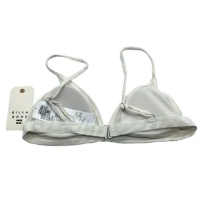 Billabong Peeky Days Tri Bikini Top Removable Cups Textured White S thumbnail 4