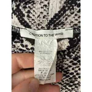 Caution to the Wind Black White Snakeskin Print Long Sleeve Top thumbnail 2