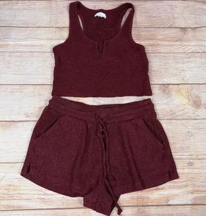 Colsie Burgundy Two-Piece Lounge Set - XS thumbnail 1