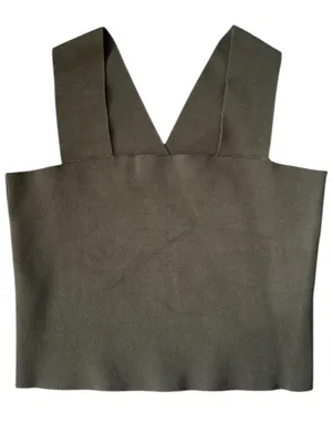 A.L.C. Victoria Cropped Stretch Knot Tank Olive Size Large thumbnail 2