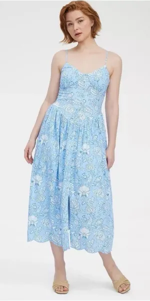 🌸NWT ROLLER RABBIT FLORAL VINES DROP WAIST MAXI🌸 thumbnail 1