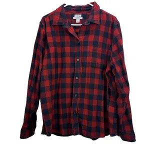 LL Bean Red Buffalo Check Plaid Cotton Flannel Shirt Relaxed Fit Pocket Size XL thumbnail 2