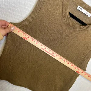 Zara Womens Brown Knit Crew Neck Sleeveless Sweater Vest Small thumbnail 5