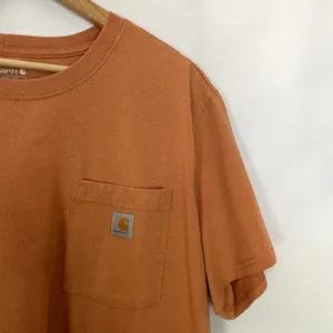Carhartt loose fit orange short sleeved t-shirt‎ women's size 2XL front pocket thumbnail 2