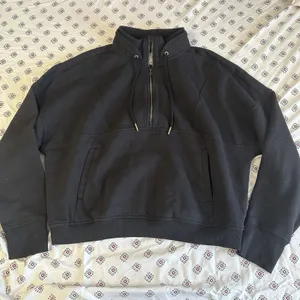 avia Women’s Black Quarter Zip extra large pockets drawstring collared gym thumbnail 1