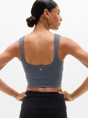 New Athleta XS Transcend Square Neck Crop Sports Bra A-C X-Small Slate Grey thumbnail 3