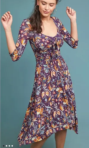 Anthropologie Maeve NEW Beloved Purple Floral Dress thumbnail 1