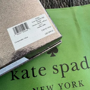 Kate Spade Card Holder Kenzie Metallic Saffiano Lunar NWT Gift Shopping Bag Plum thumbnail 5