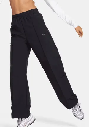 Nike Trend Woven Mid Rise Full Length Pants Women's - Black - Size S -FQ3588-010 thumbnail 1