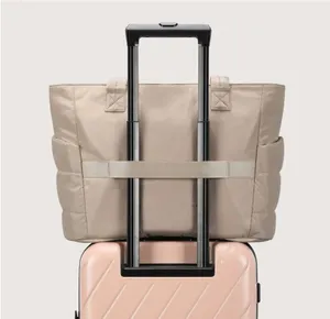 Bagsmart Bubble Puffer Tote Bag Tan thumbnail 3
