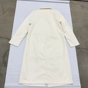 Scoop Cream Faux Leather Utility Trench Coat Womens Size M Longline Jacket NEW thumbnail 7