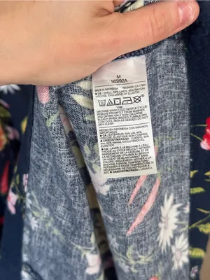 Old Navy fruits veggies midi dress linen fit & flare navy sleeveless pockets thumbnail 6