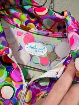 Sleeveless Multicolor Polka Dot Polo Dress thumbnail 3