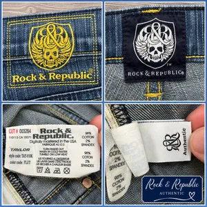 Rock & Republic Taylor Flap Pocket Flare Jeans Medium Wash TAY-910K FLUT thumbnail 4