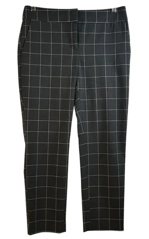 LOFT‎ Petite Marisa Pants Charcoal Grey Pink Plaid Straight Leg Casual Size 2P thumbnail 1