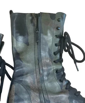 Michael Kors Brenna runway camo leather lace-up boots thumbnail 8