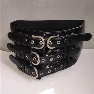 Black Waist Belt with Straps thumbnail 3