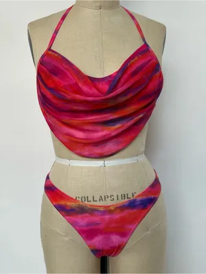 Draped Ruched Pink Multi thumbnail 5