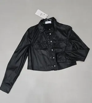 NWT! Bershka Black Faux Leather Cropped Jacket Size XS thumbnail 1