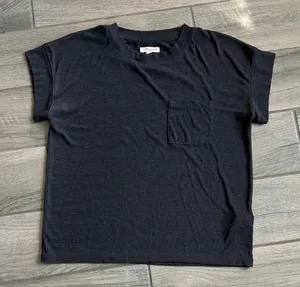 Madewell Charcoal Ribbed Knit Top thumbnail 1
