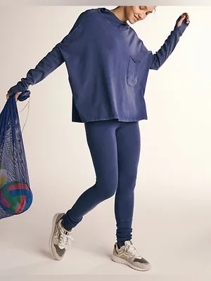NWT Free People FP Movement Hot Shot Hooded Set - Atlantic Navy Blue - XS thumbnail 3