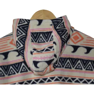 O'Neill Fleece Pullover Women Large Cream Orange Tribal Print Half Zip Excellent thumbnail 4