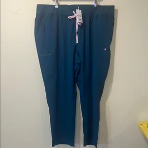 Womens New Figs High Waisted Yola W Yoga Scrub Pants Caribbean Blue 5XLR thumbnail 6