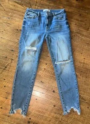 Kancan destroyed raw hem 11/29 normcore slimming jeans thumbnail 1