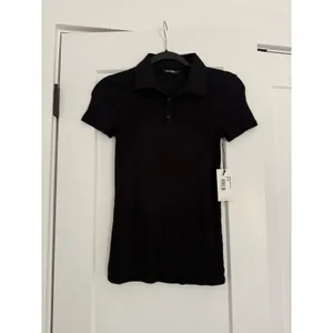 $124 New Splits59 Talia Ribbed Polo - Black - Small thumbnail 6