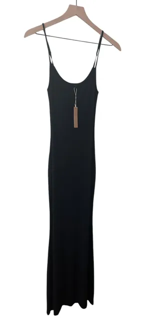 SKIMS Soft Lounge Long Slip Dress Black Size Large NWT Authentic thumbnail 5