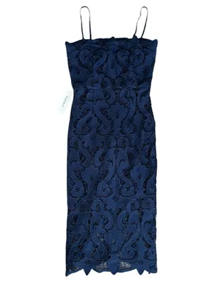 Bardot Women’s Lina Navy Lace Column Shift Square Neck Midi Dress Size 2 NWT thumbnail 13
