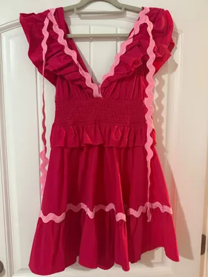 Pink Mini Ruffle Dress thumbnail 1