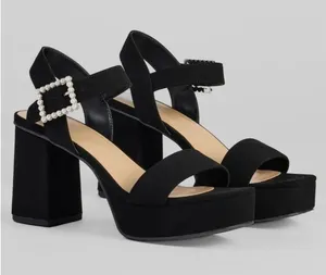 Windsor Black Dazzling Grace Faux Pearl Platform Heels Size 6 thumbnail 1
