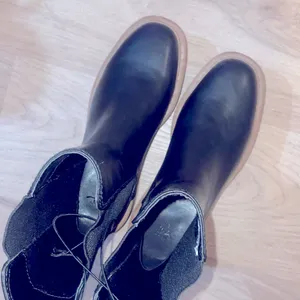 H&M black platform chunky mid calf boots size 5.5 thumbnail 7