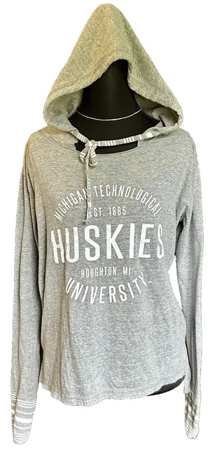 MTU Michigan Tech Huskies Women's MV Sport Lightweight Hooded Pullover Small thumbnail 1