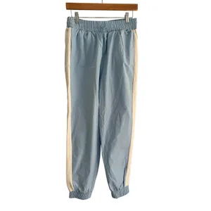 Fabletics Norah Track Pant Blue Cream Side Stripe Cotton Joggers Medium NWT thumbnail 2