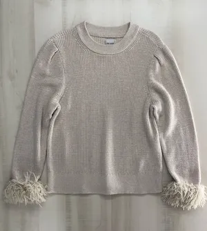 nwot NIC+ZOE cotton beige tan sweater top thumbnail 1