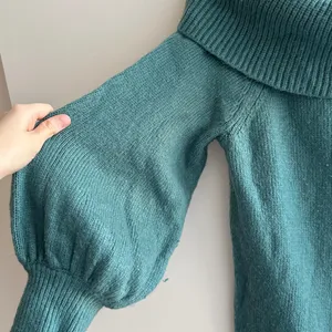 Express Teal Cowlneck Balloon Sleeve Sweater, Size Large thumbnail 6